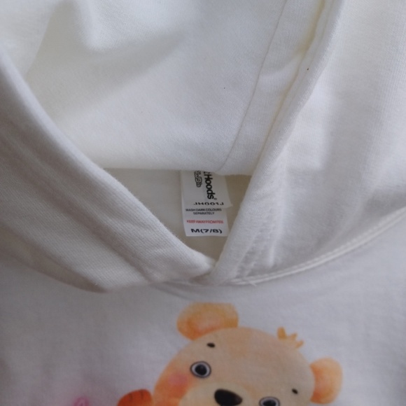 Children Hoodie. "Love You" Teddie Bear Design. Size 7 - 8 - Picture 3 of 13